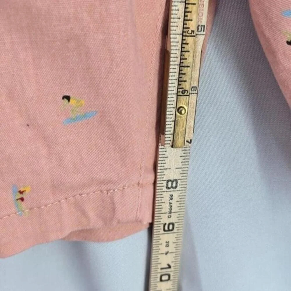 Jachs New York Bleecker Shorts Mens 34 Peach Surfer Pattern Chino‎ Stretch Twill
